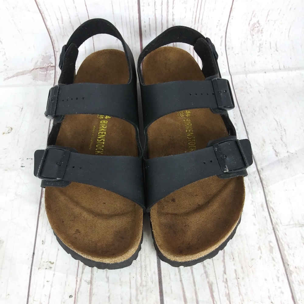 Birkenstock Milano Sandals Shoes Mens 44 Size 11 Brown Leather Slingback 3 Strap - Picture 4 of 13
